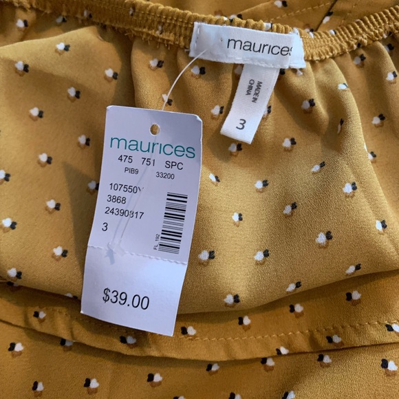 NWT MAURICES mustard plus blouse - Picture 4 of 5